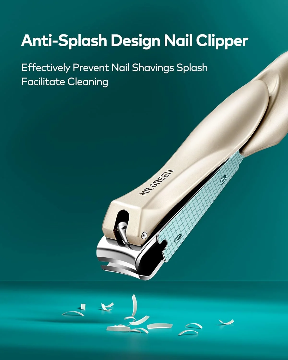 ست سه تکه ناخن گیر استیل ضد زنگ MR.GREEN، ست مانیکور و پدیکور صورتی با ناخن گیر، سوهان ناخن شیشه ای و موچین، کیت پیرایش درجه پزشکی با جعبه هدیه مسافرتی برای مردان و زنان