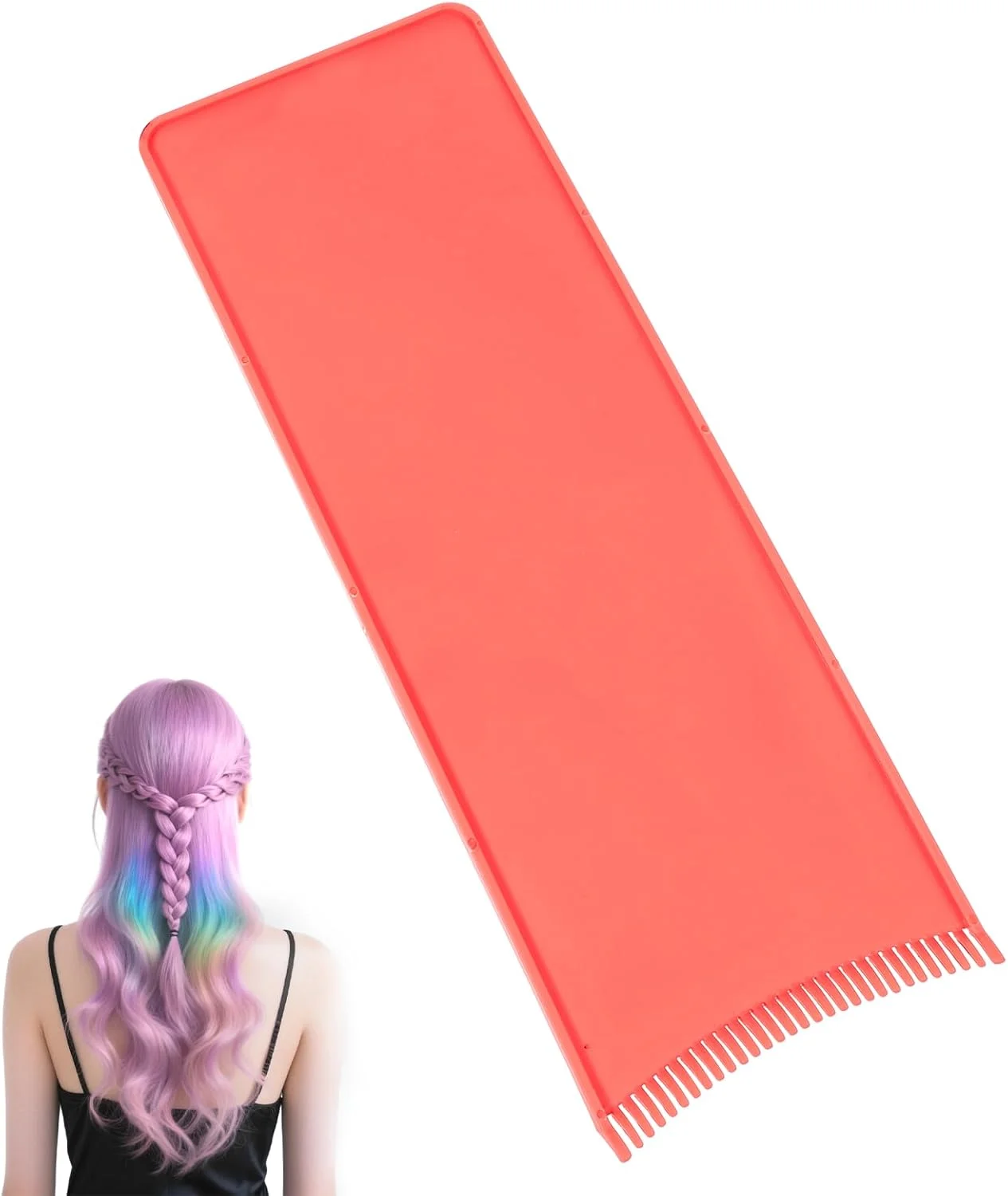 تخته بالیاژ، ابزار رنگ مو با دندانه، ابزار هایلایت سبک و آسان برای تمیز کردن، لوازم سالن مو برای رنگ کردن، لوازم جانبی آرایشگر (قرمز) تخته بالیاژ، ابزار رنگ مو با دندانه، ابزار هایلایت سبک و آسان برای تمیز کردن، لوازم سالن مو برای رنگ کردن، لوازم جانبی آرایشگر (قرمز)