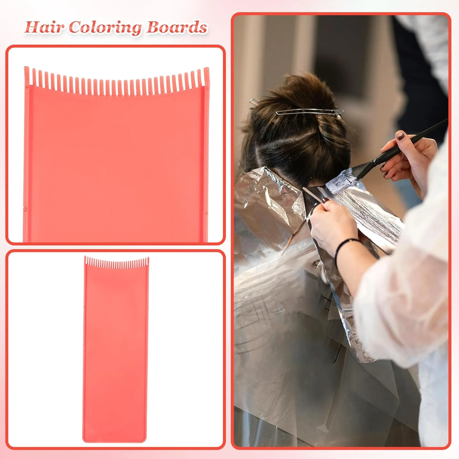 تخته بالیاژ، ابزار رنگ مو با دندانه، ابزار هایلایت سبک و آسان برای تمیز کردن، لوازم سالن مو برای رنگ کردن، لوازم جانبی آرایشگر (قرمز) تخته بالیاژ، ابزار رنگ مو با دندانه، ابزار هایلایت سبک و آسان برای تمیز کردن، لوازم سالن مو برای رنگ کردن، لوازم جانبی آرایشگر (قرمز)