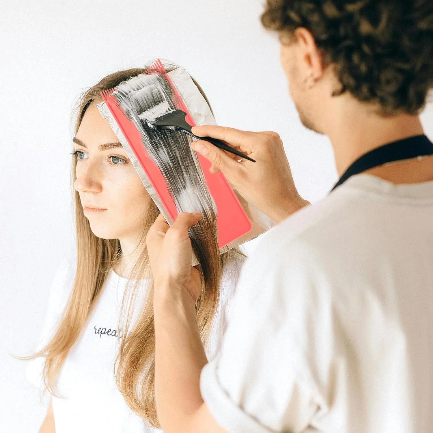 تخته بالیاژ، ابزار رنگ مو با دندانه، ابزار هایلایت سبک و آسان برای تمیز کردن، لوازم سالن مو برای رنگ کردن، لوازم جانبی آرایشگر (قرمز) تخته بالیاژ، ابزار رنگ مو با دندانه، ابزار هایلایت سبک و آسان برای تمیز کردن، لوازم سالن مو برای رنگ کردن، لوازم جانبی آرایشگر (قرمز)