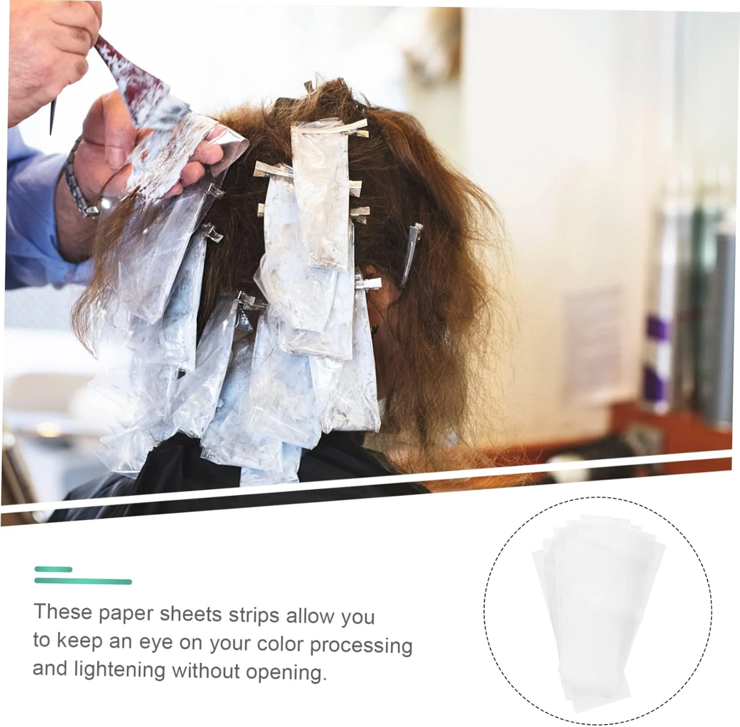 Beavorty 50 عدد برگه هایلایت، ابزار آرایشگری، کاغذ رنگ مو، کاغذ رنگ موی بلوند، کاغذ رنگ موی حبابی، کاغذ رنگ موی سالن، تکه کاغذ سفید