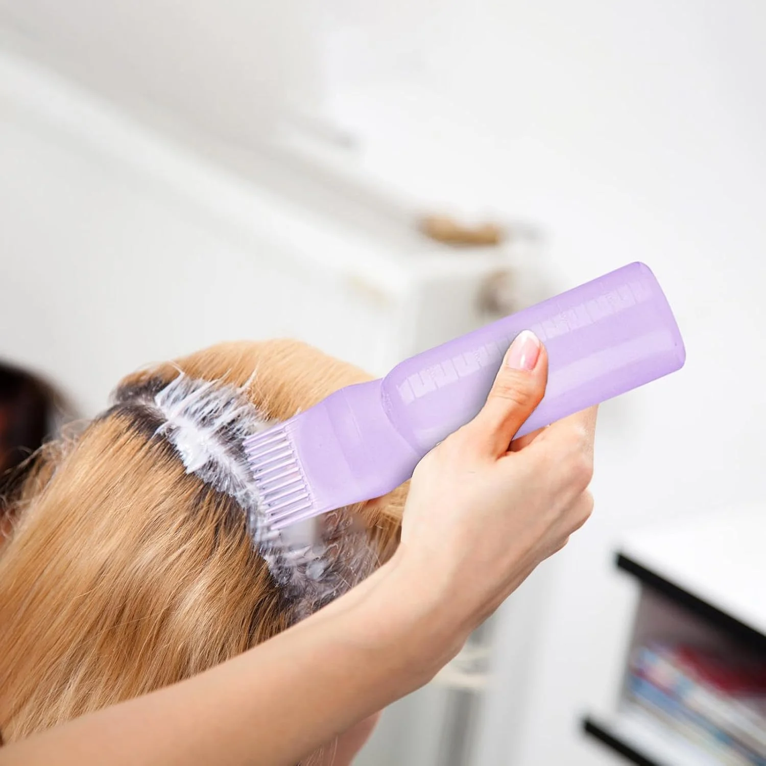 بطری اپلیکاتور شانه ریشه، بطری شانه رنگ مو | رنگ موی قابل حمل با مقیاس برای استفاده در منزل، بلند بطری اپلیکاتور شانه ریشه، بطری شانه رنگ مو | رنگ موی قابل حمل با مقیاس برای استفاده در منزل، بلند