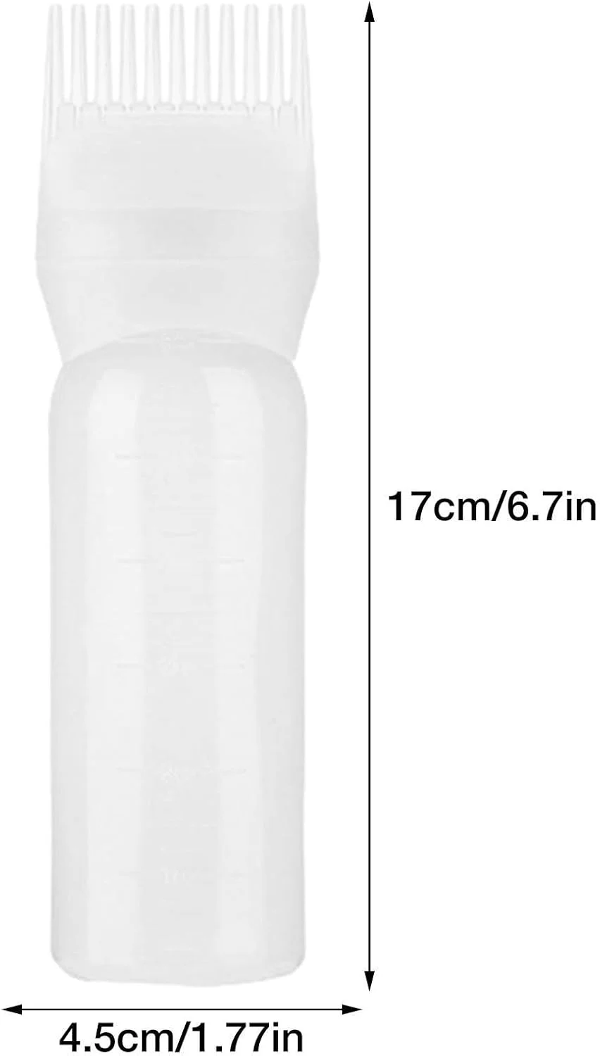 بطری اپلیکاتور شانه ریشه | اپلیکاتور شانه رنگ مو | بطری رنگ مو قابل حمل با مقیاس برای استفاده در محیط داخلی، بلند