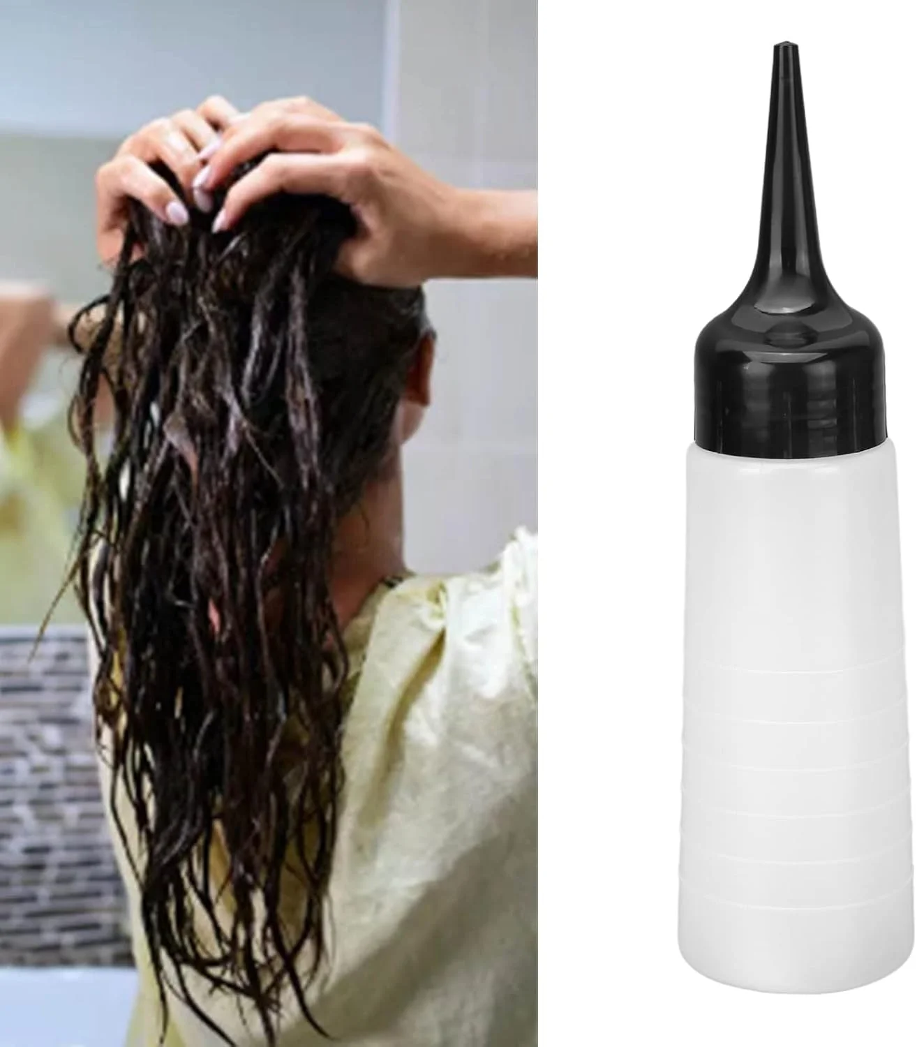 بطری اپلیکاتور نوک دار، ضد گرد و غبار، نرم و ظریف برای رنگ کردن مو در سالن آرایش