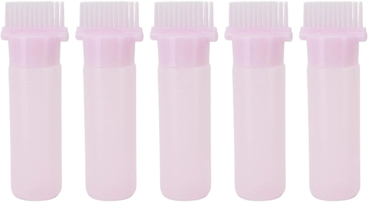 اپلیکاتور روغن مو، 5 عدد بطری اپلیکاتور شانه ریشه با مقیاس مدرج برای آرایشگاه، ساخته شده از مواد پلاستیکی درجه یک