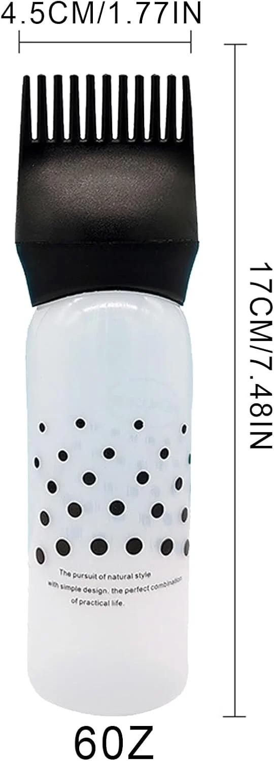 بطری روغن مو، 1 عدد، برس اپلیکاتور شانه ریشه، بطری روغن سبک وزن برای مو، برای درمان پوست سر، روغن های ضروری و رنگ مو