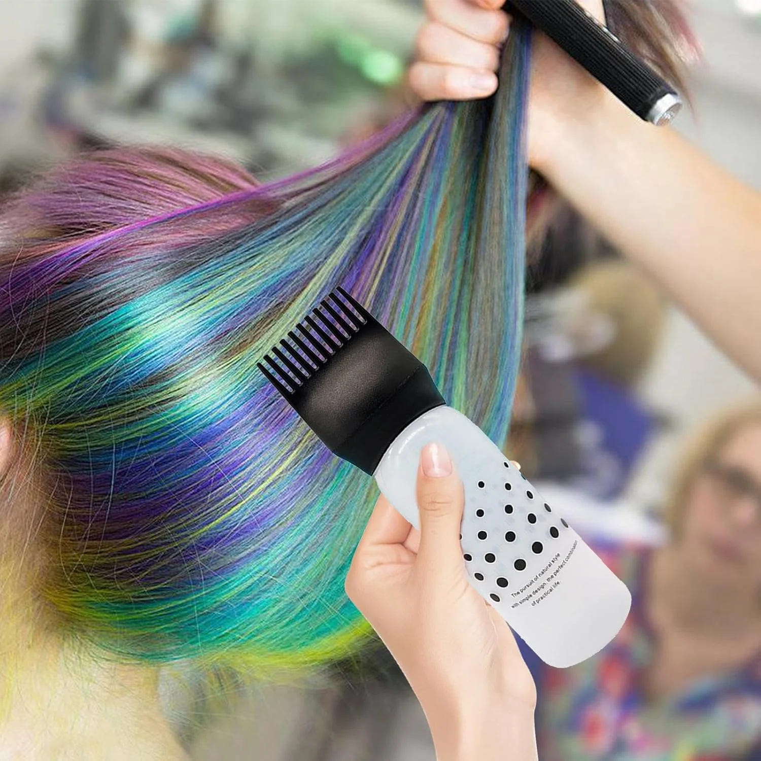 بطری روغن مو، 1 عدد، برس اپلیکاتور شانه ریشه، بطری روغن سبک وزن برای مو، برای درمان پوست سر، روغن های ضروری و رنگ مو