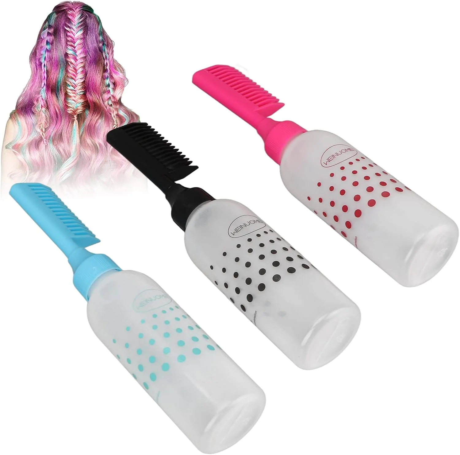 اپلیکاتور روغن مو، بطری اپلیکاتور شانه ریشه 3 عدد بطری رنگ مو پلاستیکی با مقیاس شفاف برس رنگ مو برای رنگ کردن مو و استفاده از شامپو اپلیکاتور روغن مو، بطری اپلیکاتور شانه ریشه 3 عدد بطری رنگ مو پلاستیکی با مقیاس شفاف برس رنگ مو برای رنگ کردن مو و استفاده از شامپو