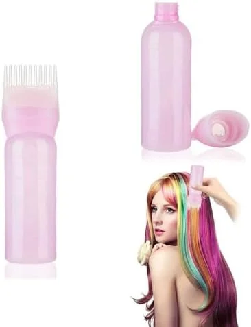 بطری های رنگ مو با شانه و مقیاس، مناسب برای رنگ کردن مو در خانه (صورتی)