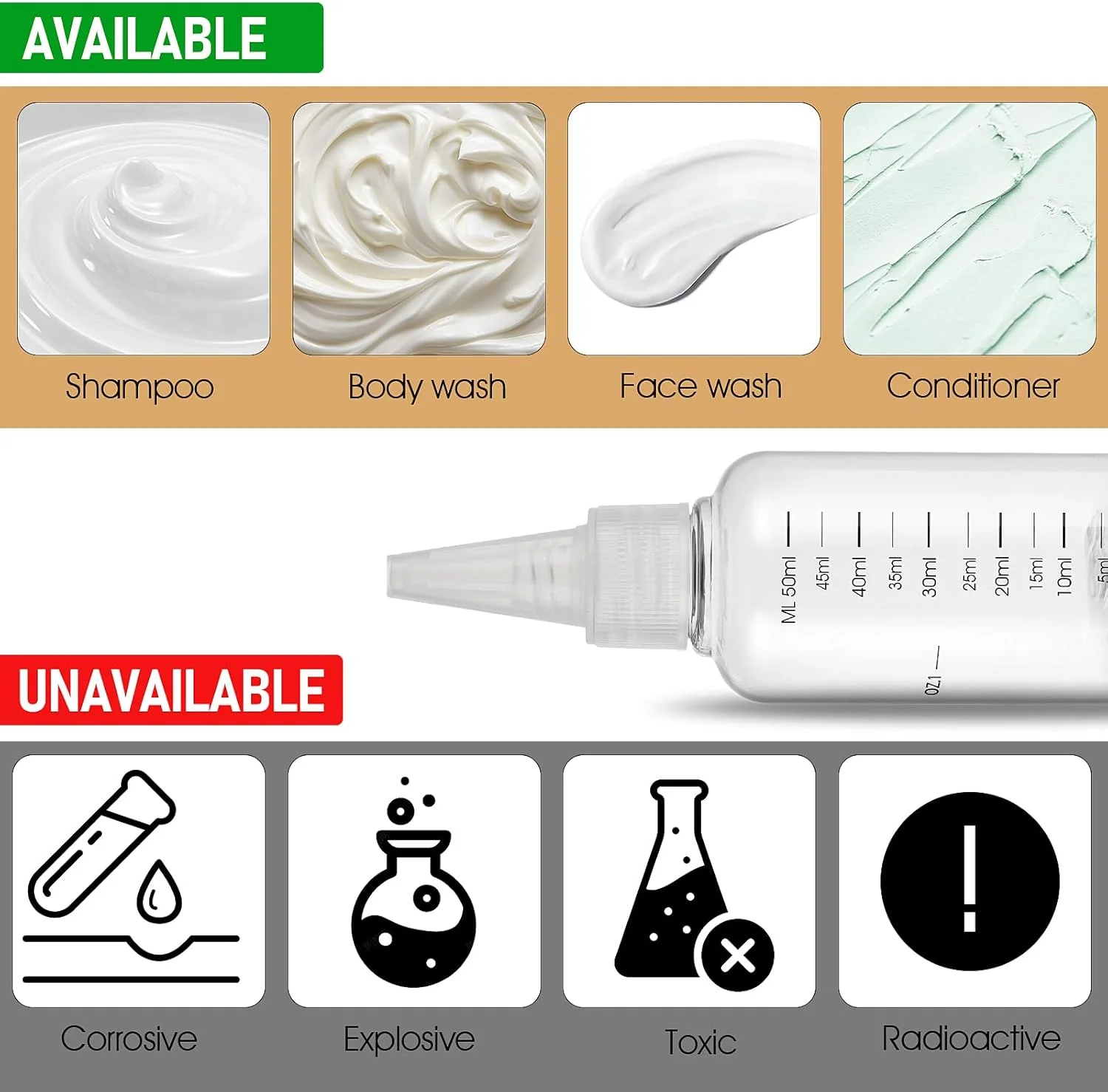 بطری روغن مو ASTER، بسته 6 عددی، بطری رنگ مو قابل شارژ 2 اونسی، بطری روغن پلاستیکی خالی برای مو با مقیاس مدرج، اپلیکاتور روغن مو با درب پیچی