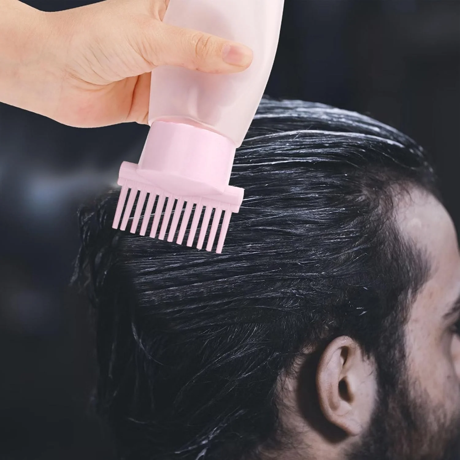 بطری رنگ مو، ست برس و بطری اپلیکاتور شانه ریشه رنگ مو، بطری رنگ روغن موی مارپیچی اپلیکاتور با سر مارپیچی با مقیاس مدرج برای آرایشگاه