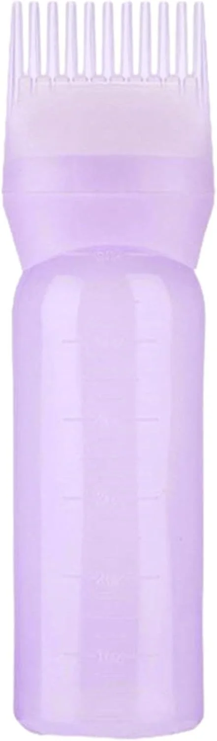 بطری شانه دار رنگ مو، اپلیکاتور شانه رنگ مو، بطری رنگ مو مدرج برای رنگ کردن موهای کوتاه