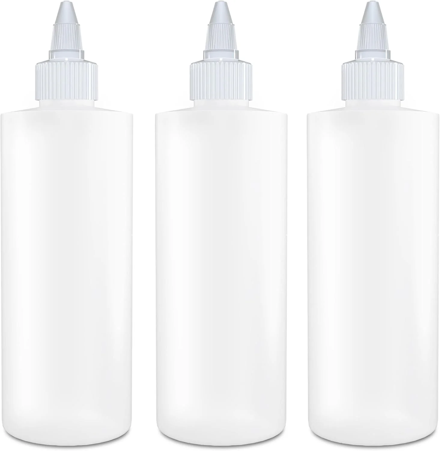 بطری های اپلیکاتور پیچی BRIGHTFROM، بطری فشاری پلاستیکی خالی 8 اونسی، قابل پر کردن، نازل با قابلیت باز/بسته شدن - مناسب برای مو، روغن، رنگ، چند منظوره (بسته 3 عددی)