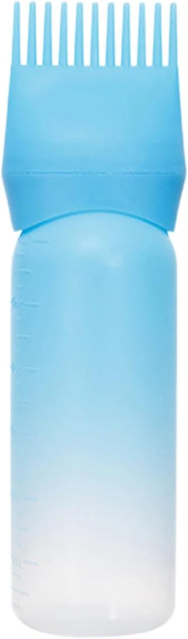 برس شانه روغن | بطری شامپو اپلیکاتور روغن 177 میلی لیتری قابل استفاده مجدد - شانه سر قابل حمل با مقیاس مدرج برای آرایشگاه، آموزشگاه زیبایی و مسافرت