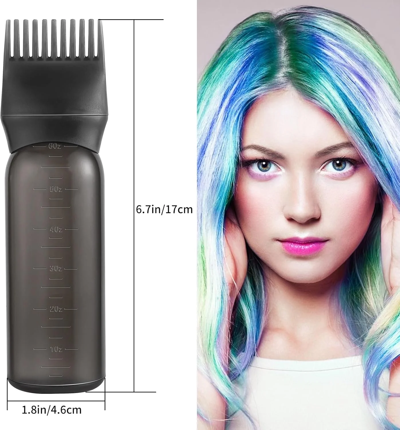 بطری اپلیکاتور شانه ریشه دفسدر، بسته 2 عددی، 177 میلی لیتر، اپلیکاتور روغن برای رنگ مو، بطری روغن کاری مو مشکی با برس اپلیکاتور و مقیاس مدرج، مشکی بطری اپلیکاتور شانه ریشه دفسدر، بسته 2 عددی، 177 میلی لیتر، اپلیکاتور روغن برای رنگ مو، بطری روغن کاری مو مشکی با برس اپلیکاتور و مقیاس مدرج، مشکی