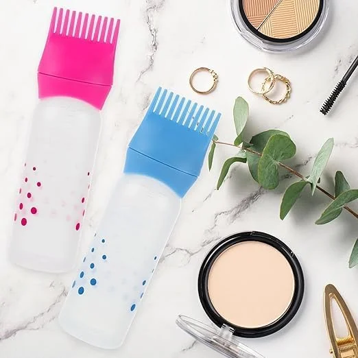 بطری اپلیکاتور شانه ریشه مو، بسته 3 عددی، بطری های 178 میلی لیتری برای رنگ مو، بطری فشاری پلاستیکی با برس و مقیاس مدرج، ابزار حالت دهنده رنگ مو بطری اپلیکاتور شانه ریشه مو، بسته 3 عددی، بطری های 178 میلی لیتری برای رنگ مو، بطری فشاری پلاستیکی با برس و مقیاس مدرج، ابزار حالت دهنده رنگ مو