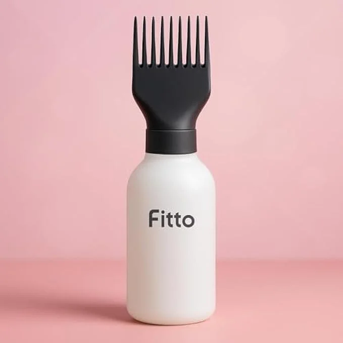 بطری رنگ موی سفید Fitto - بطری فشاری قابل پر کردن مجدد برای رنگ مو، مخلوط کردن رنگ، رنگ کردن و روشن کردن - مناسب برای استفاده در سالن و منزل