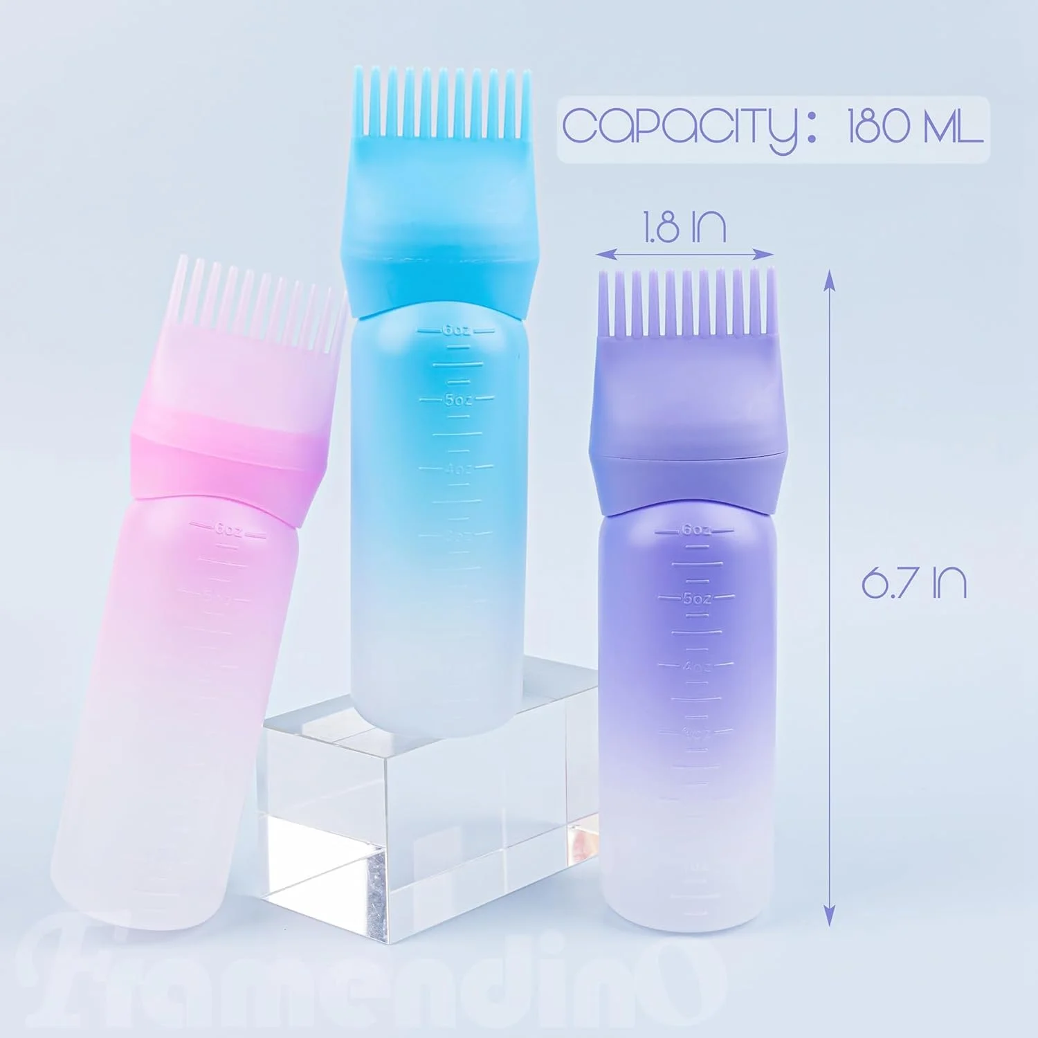 Framendino، بسته 5 عددی بطری اپلیکاتور شانه ریشه 6 اونسی، بطری های اپلیکاتور روغن مو با برس و مقیاس مدرج برای استفاده در منزل و سالن، 5 رنگ Framendino، بسته 5 عددی بطری اپلیکاتور شانه ریشه 6 اونسی، بطری های اپلیکاتور روغن مو با برس و مقیاس مدرج برای استفاده در منزل و سالن، 5 رنگ