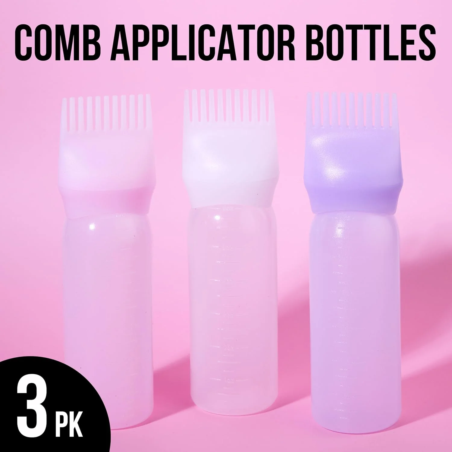 ست سه عددی بطری اپلیکاتور شانه ای Expressions - بطری های قابل پر کردن و استفاده مجدد برای استفاده آسان از روغن مو و درمان رنگ مو ست سه عددی بطری اپلیکاتور شانه ای Expressions - بطری های قابل پر کردن و استفاده مجدد برای استفاده آسان از روغن مو و درمان رنگ مو