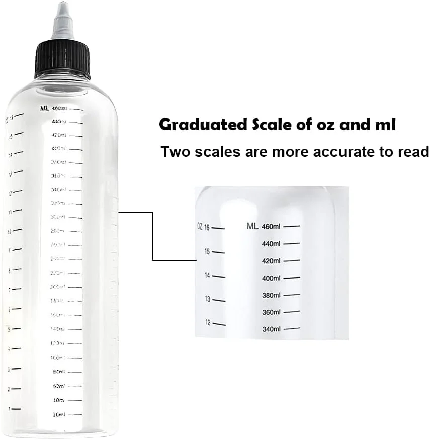 دو عدد بطری فشاری انعطاف پذیر با نوک برای رنگ مو، پروژه های هنری و کارهای دستی - شفاف دو عدد بطری فشاری انعطاف پذیر با نوک برای رنگ مو، پروژه های هنری و کارهای دستی - شفاف