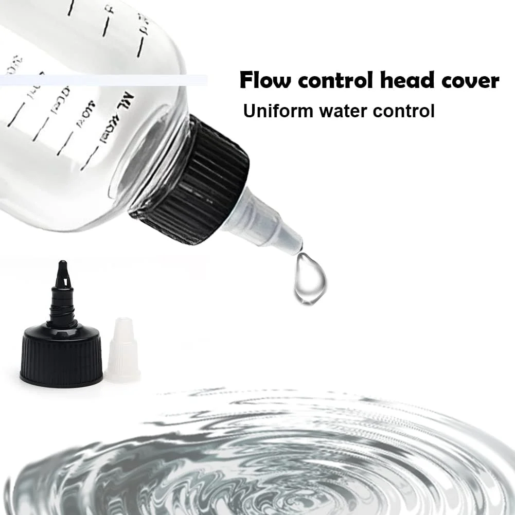 دو عدد بطری فشاری انعطاف پذیر با نوک برای رنگ مو، پروژه های هنری و کارهای دستی - شفاف دو عدد بطری فشاری انعطاف پذیر با نوک برای رنگ مو، پروژه های هنری و کارهای دستی - شفاف