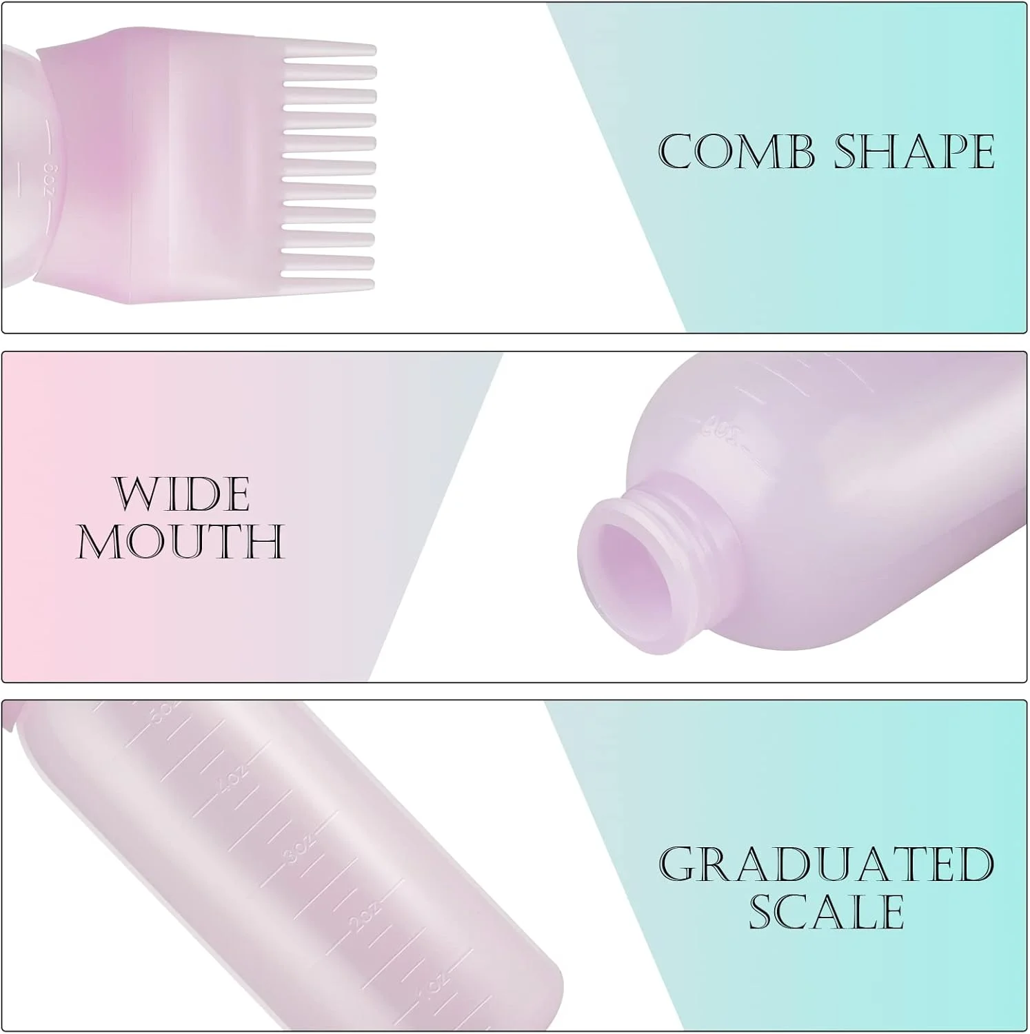 بطری اپلیکاتور شانه ریشه، برس اپلیکاتور رنگ مو، بسته 3 عددی، بطری اپلیکاتور رنگ مو، شانه ریشه مو، بطری اپلیکاتور رنگ 180 میلی لیتری با مقیاس مدرج بطری اپلیکاتور شانه ریشه، برس اپلیکاتور رنگ مو، بسته 3 عددی، بطری اپلیکاتور رنگ مو، شانه ریشه مو، بطری اپلیکاتور رنگ 180 میلی لیتری با مقیاس مدرج