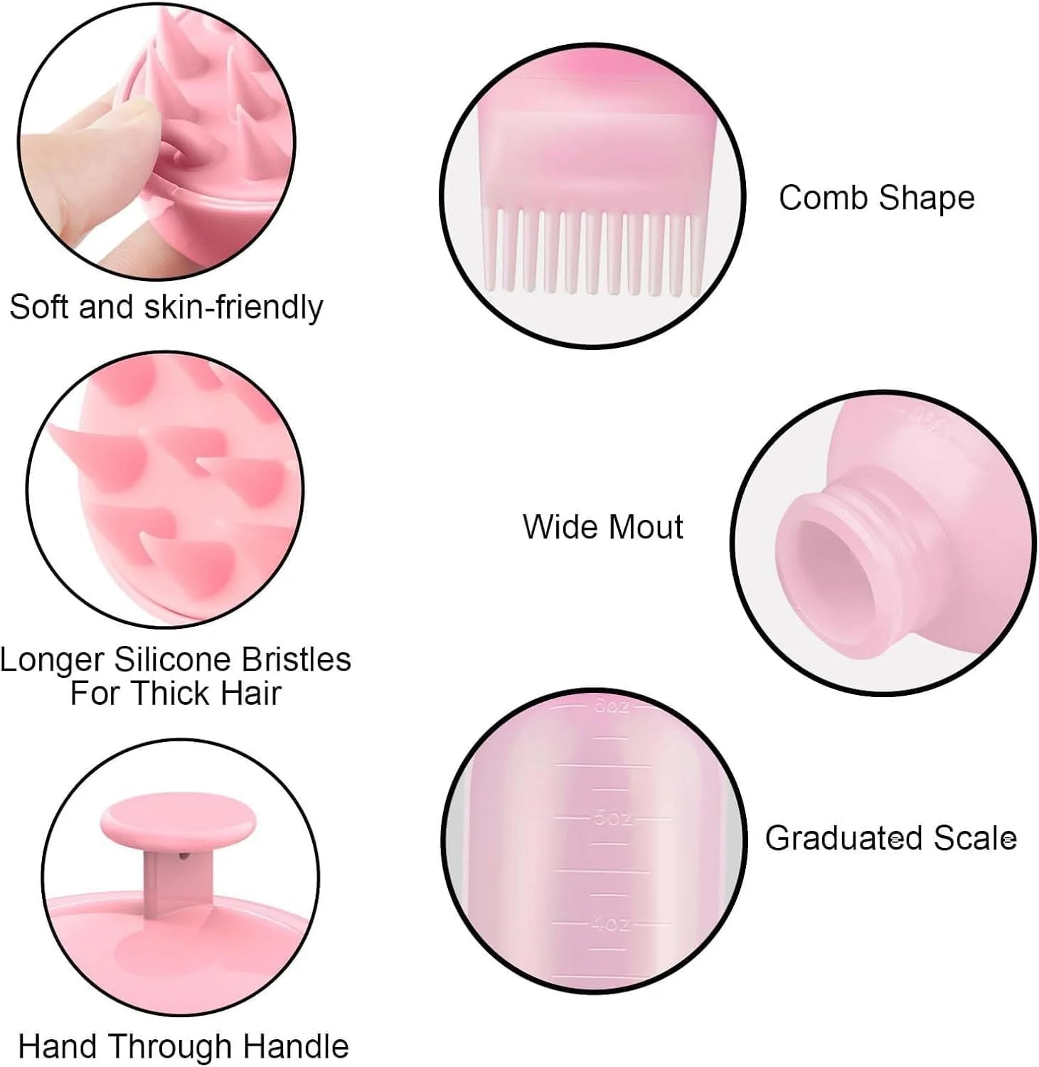 دو عدد اپلیکاتور روغن مو، بطری شانه ای برای ریشه مو، ماساژور مو، برس ماساژ پوست سر برای خانه، سالن آرایش مو (صورتی) دو عدد اپلیکاتور روغن مو، بطری شانه ای برای ریشه مو، ماساژور مو، برس ماساژ پوست سر برای خانه، سالن آرایش مو (صورتی)