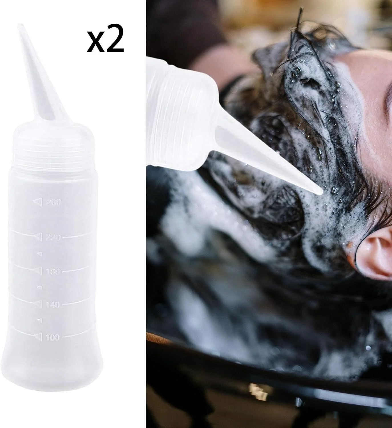 ست ۲ عددی بطری رنگ مو با نوک زاویه دار مناسب استفاده در سالن ست ۲ عددی بطری رنگ مو با نوک زاویه دار مناسب استفاده در سالن