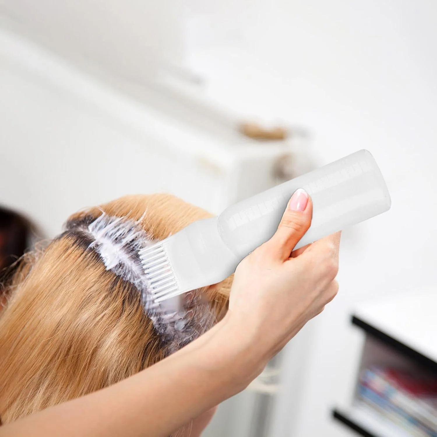 شانه رنگ مو برای ریشه - بطری رنگ مو - بطری رنگ مو قابل حمل با مقیاس برای استفاده در محیط داخلی، بلند