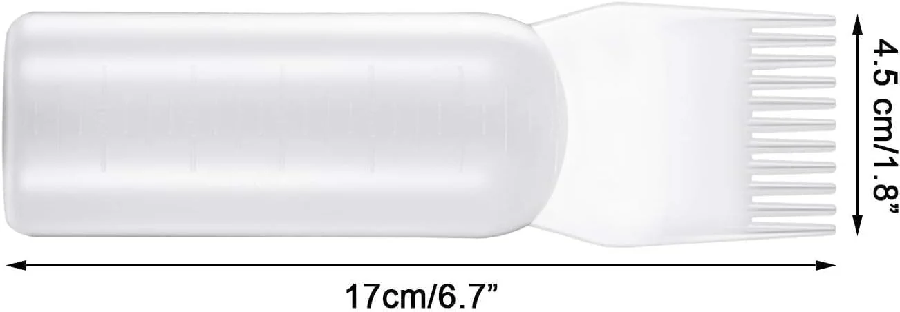 بطری رنگ مو با شانه اپلیکاتور، سفید بطری رنگ مو با شانه اپلیکاتور، سفید