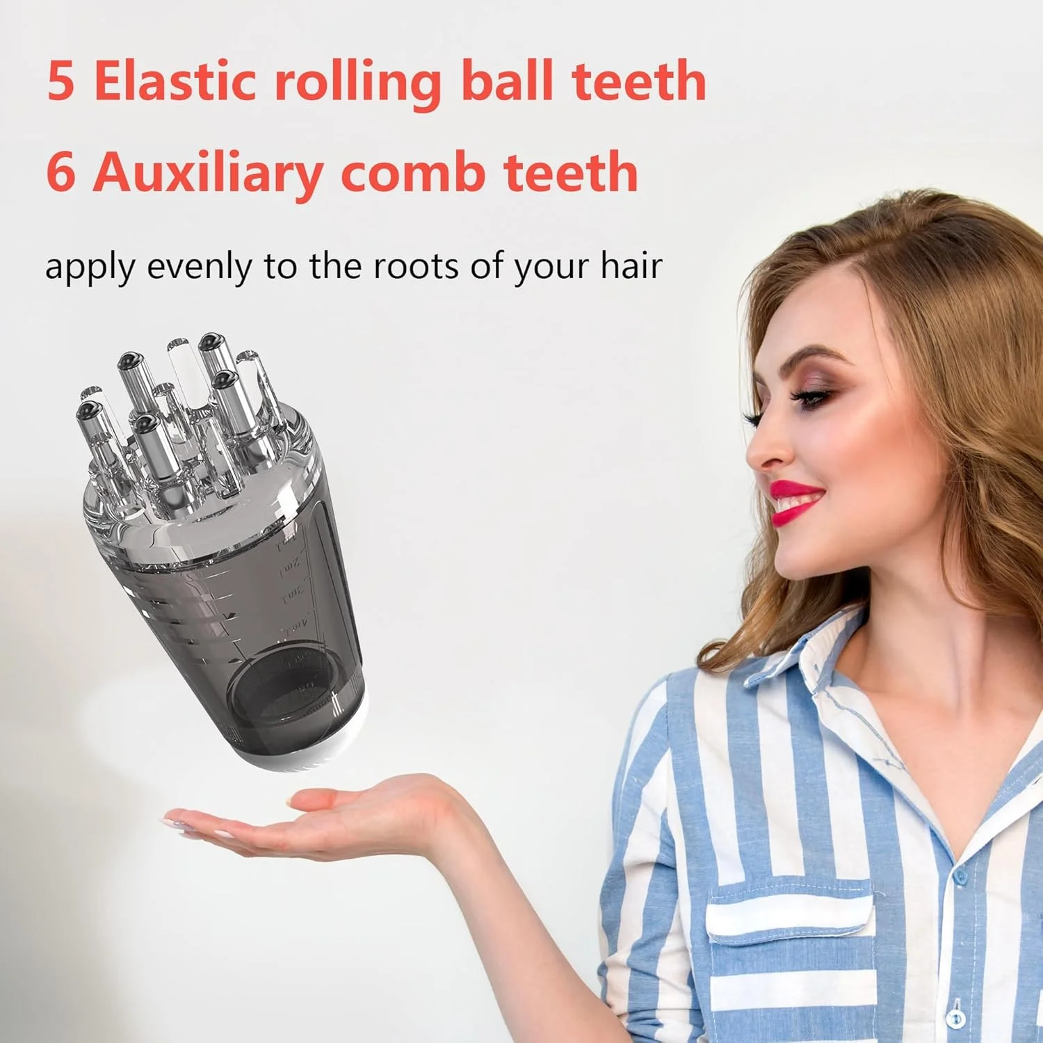 شانه اپلیکاتور روغن مو - بطری ریشه پوست سر برای سرم مو و مایعات مختلف - اپلیکاتور توپی برای خانه