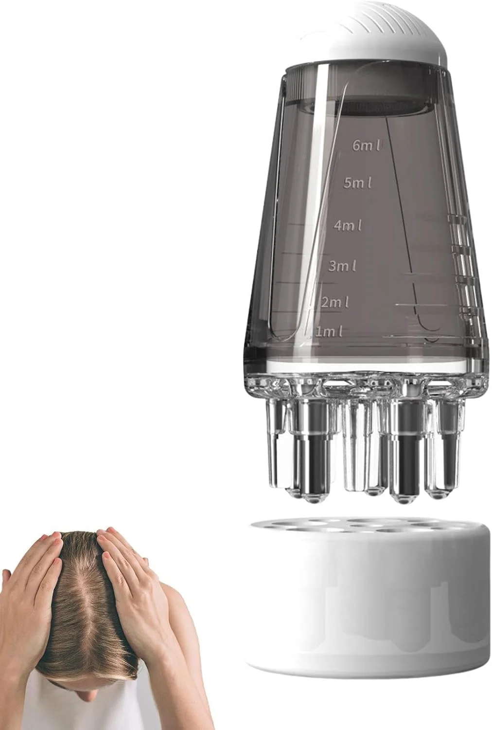 اپلیکاتور روغن مو - ماساژور سر، دقیق، اپلیکاتور روغن مو قابل حمل، ماساژور سر برای رشد