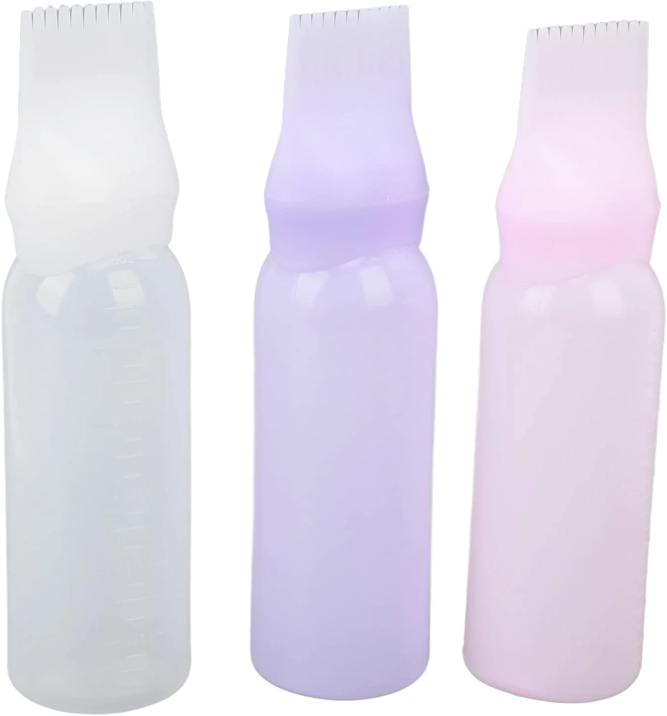 بطری روغن مو، بطری شانه دار فشاری برای ریشه مو 3 عدد برای استفاده خانگی