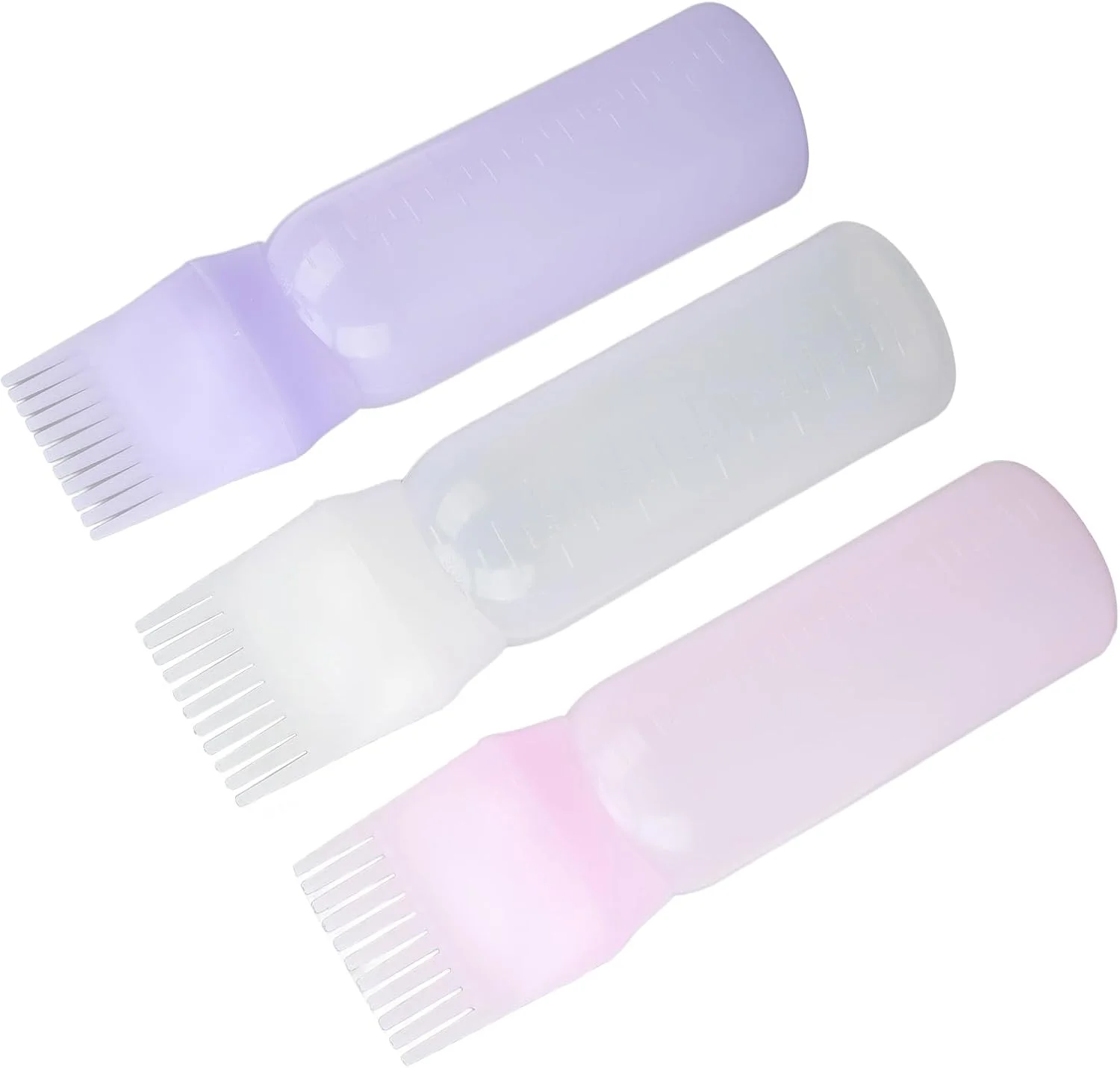 بطری روغن مو، بطری شانه دار فشاری برای ریشه مو 3 عدد برای استفاده خانگی