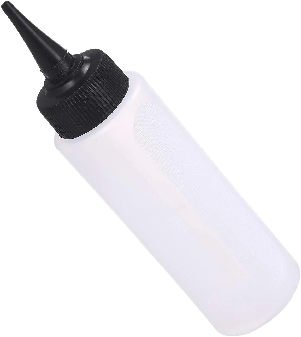 بطری رنگ مو هلِمی، بطری مخلوط کننده رنگ مو، بطری فشاری شامپو با نوک و درپوش مشکی