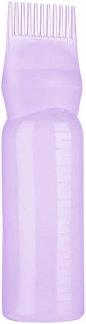 بطری رنگ مو لایموس، شانه دار، بطری کرم رنگ، ظرف مراقبت از مو، بطری شامپو، لوازم و ابزار بنفش سالن آرایشگاه و منزل