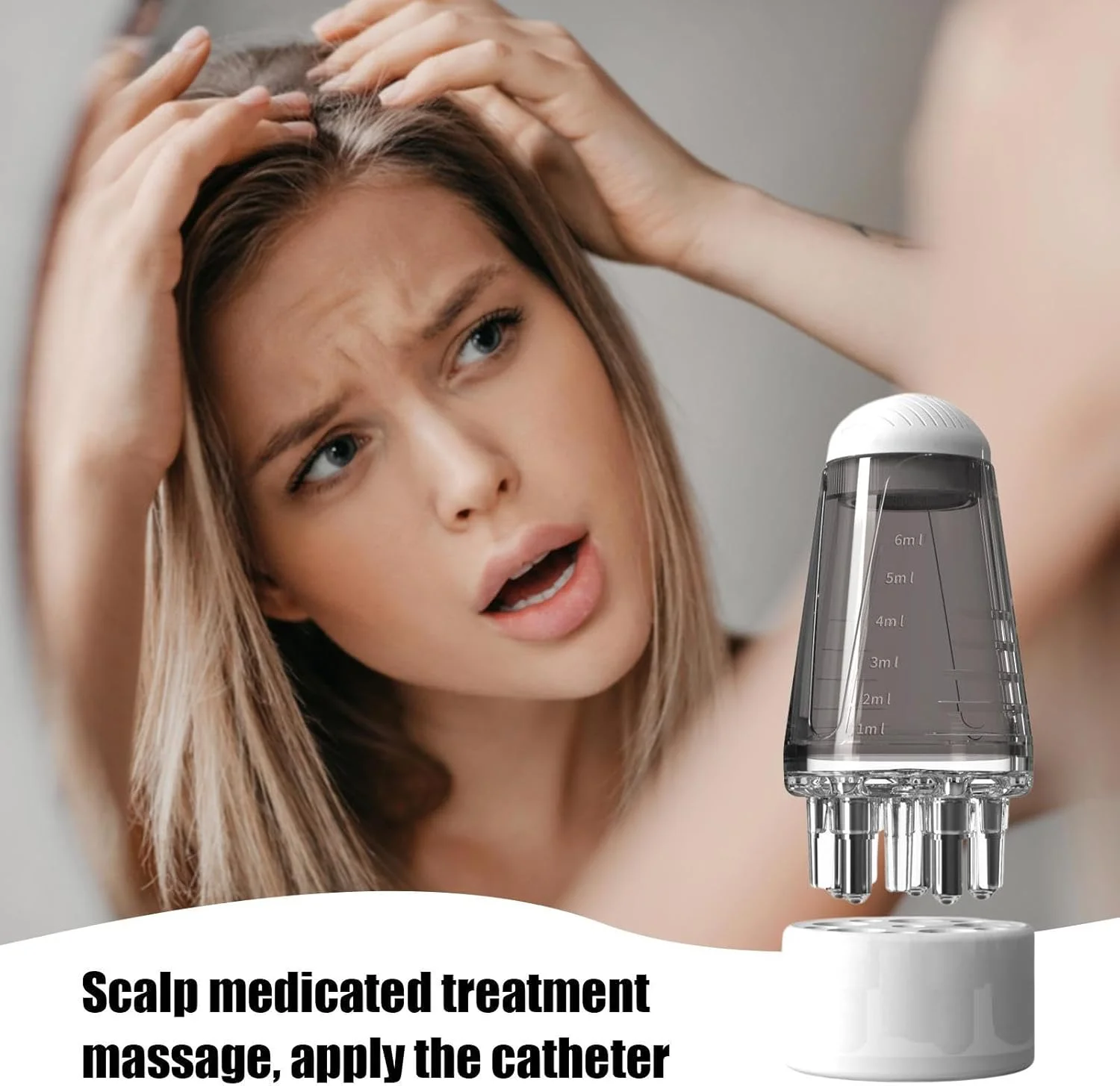 اپلیکاتور روغن مو | شانه سیال ماساژور پوست سر | شانه بطری روغن قابل حمل برای مراقبت از مو