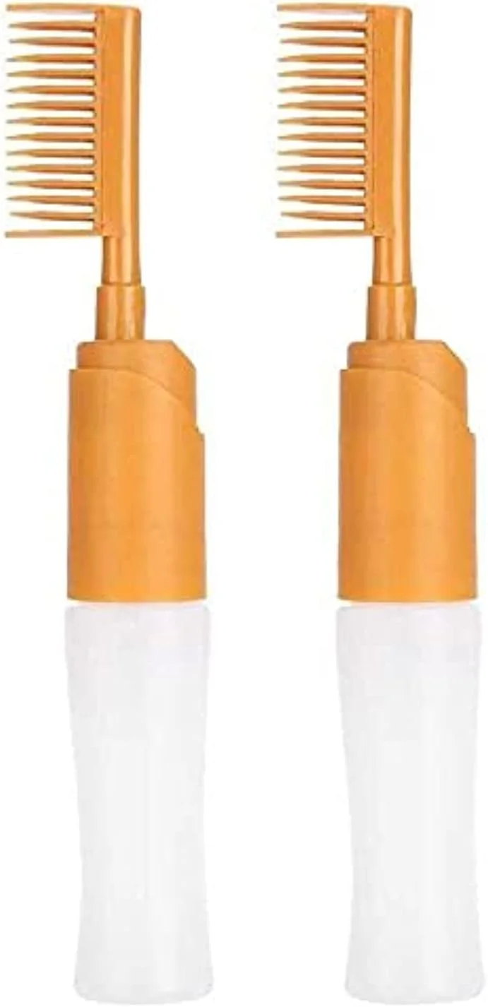 دو عدد بطری اپلیکاتور رنگ مو | بطری پمپ خالی 110 میلی لیتری با شانه اپلیکاتور مو | بطری ابزار رنگ آمیزی مو