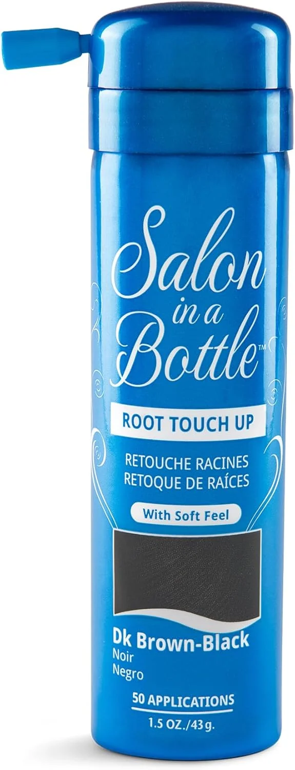اسپری پوشاننده فوری ریشه مو برای پوشاندن ریشه ها و سفیدی مو بین دفعات مراجعه به آرایشگاه - اسپری با کیفیت حرفه ای برای محصولات مو برای زنان و مردان - قهوه ای تیره/مشکی، 60 میلی لیتر