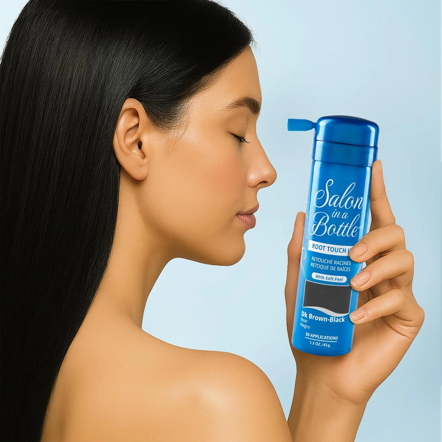 اسپری پوشاننده فوری ریشه مو برای پوشاندن ریشه ها و سفیدی مو بین دفعات مراجعه به آرایشگاه - اسپری با کیفیت حرفه ای برای محصولات مو برای زنان و مردان - قهوه ای تیره/مشکی، 60 میلی لیتر