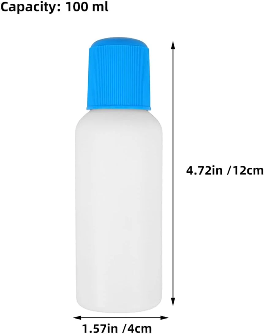ULTECHNOVO ست 4 عددی بطری اپلیکاتور مایع پلاستیکی 100 میلی لیتری با سر اسفنجی خالی، بطری های قابل شارژ مجدد لوازم آرایشی برای استفاده در سفر و کاردستی