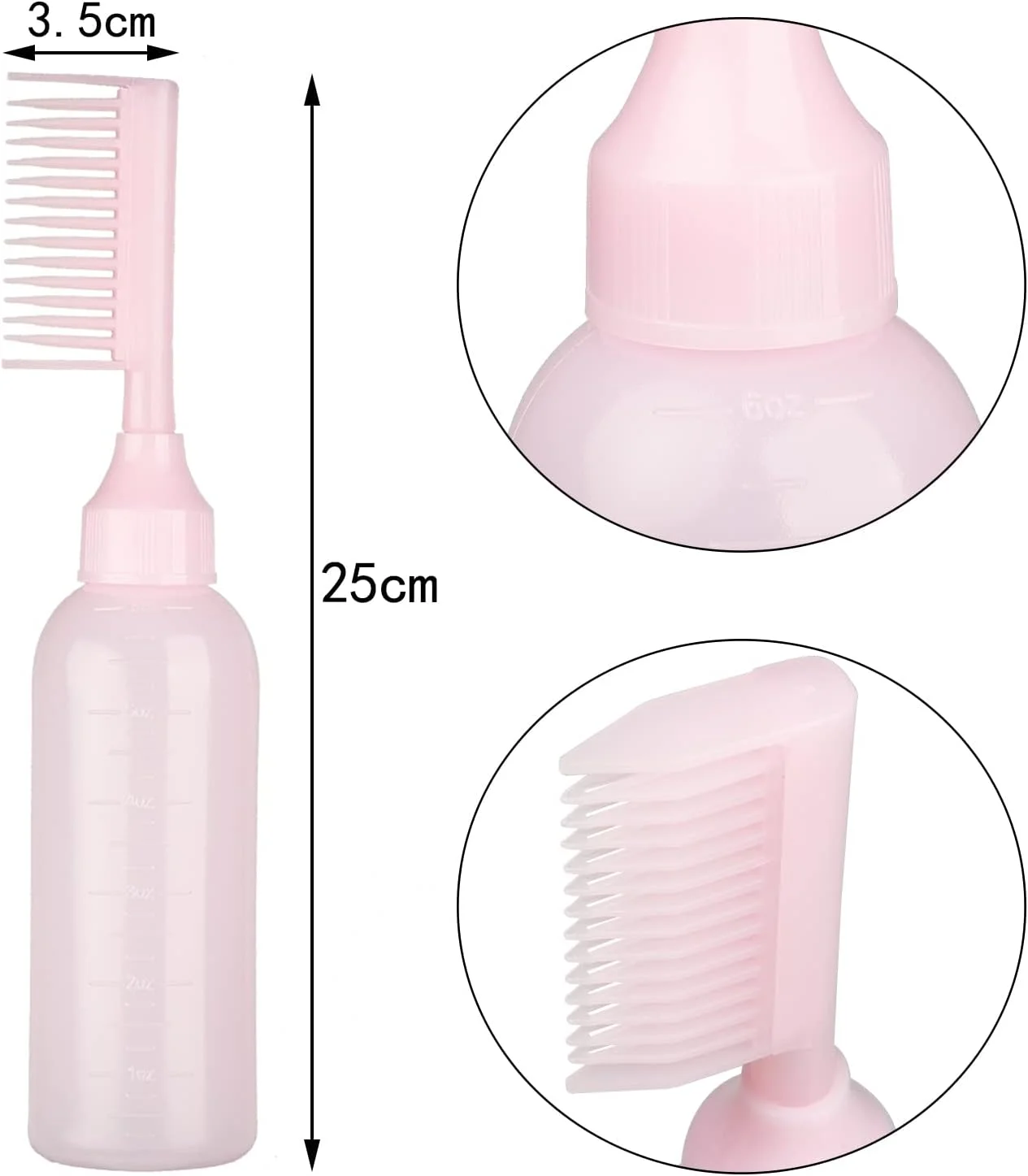 بطری اپلیکاتور شانه ریشه مو UNVOJL بسته 2 عددی، بطری پخش رنگ مو با مقیاس برای سالن خانگی