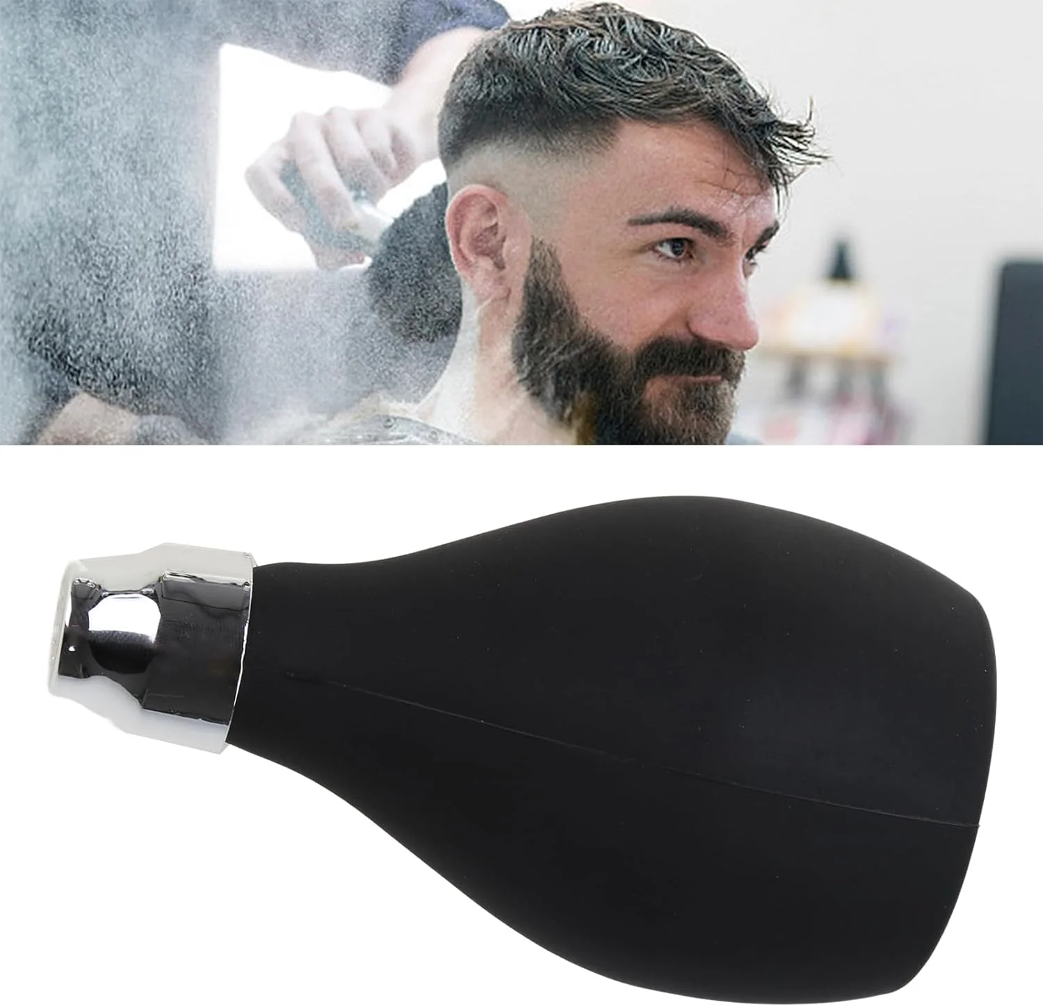 بطری پودر آرایشگری XFUYI، دمنده پودر خالی، اپلیکاتور فیبر مو، قابل شارژ