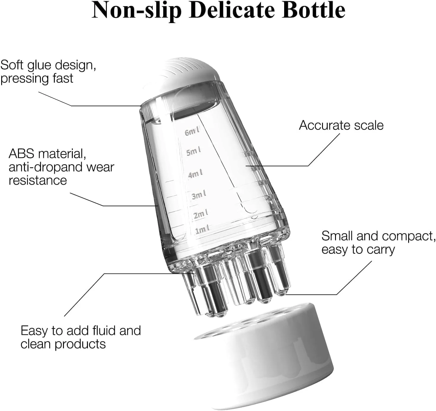 بطری اپلیکاتور روغن مو Xacton | شانه ریشه صاف | ماساژور موی قابل حمل ضد نشت | ماساژور پوست سر برای رشد مو و سرم | برای مایعات مختلف و آقایان و خانم ها - 10 میلی لیتر (بسته)