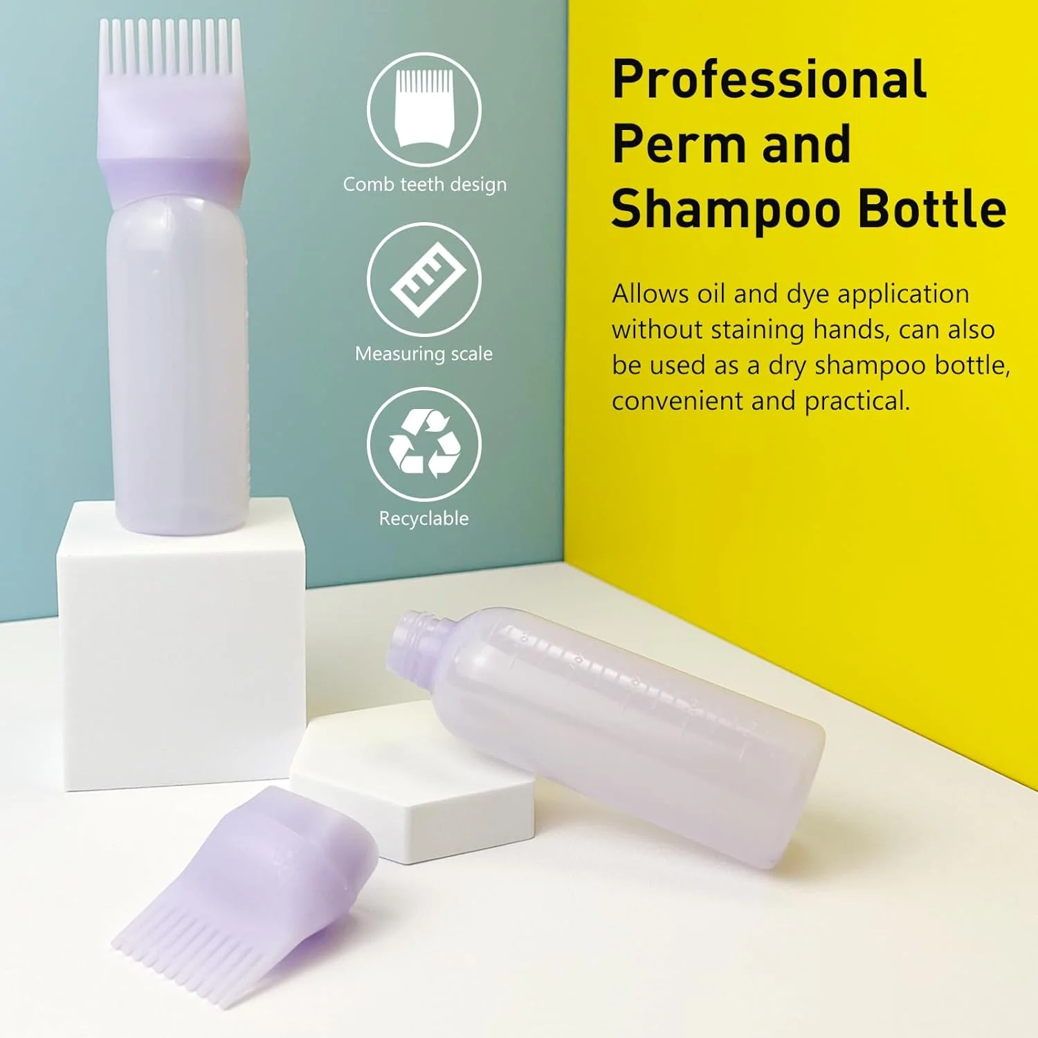 ست دو عددی بطری رنگ مو با برس و مقیاس مدرج، رنگ بنفش، 170 میلی لیتر