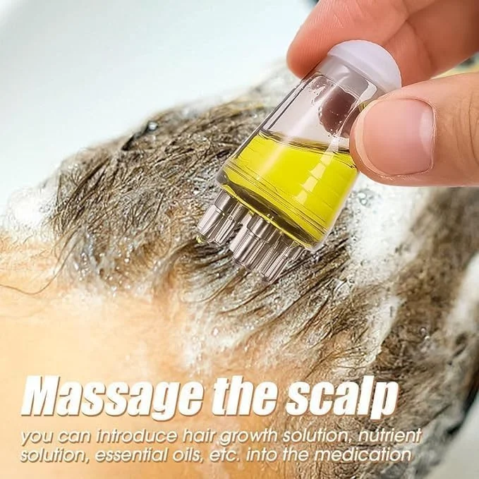 شانه روغن مو زوفانی با اپلیکاتور، بطری اپلیکاتور شانه صاف کننده ریشه برای روغن پوست سر، پخش کننده لوسیون ضد ریزش مو، ضد نشت، کنترل مقیاس 6 میلی لیتری، مراقبت از سالن، موهای چرب
