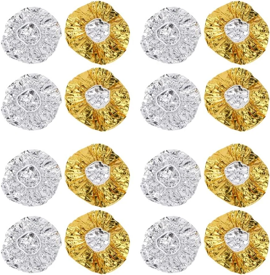 16 عدد کلاه فویلی آلومینیومی مو، کلاه دوش، کلاه های حرارتی قابل استفاده مجدد برای حالت دهی عمیق مو، کلاه رنگ مو برای سالن منزل، مناسب موهای بلند و ضخیم