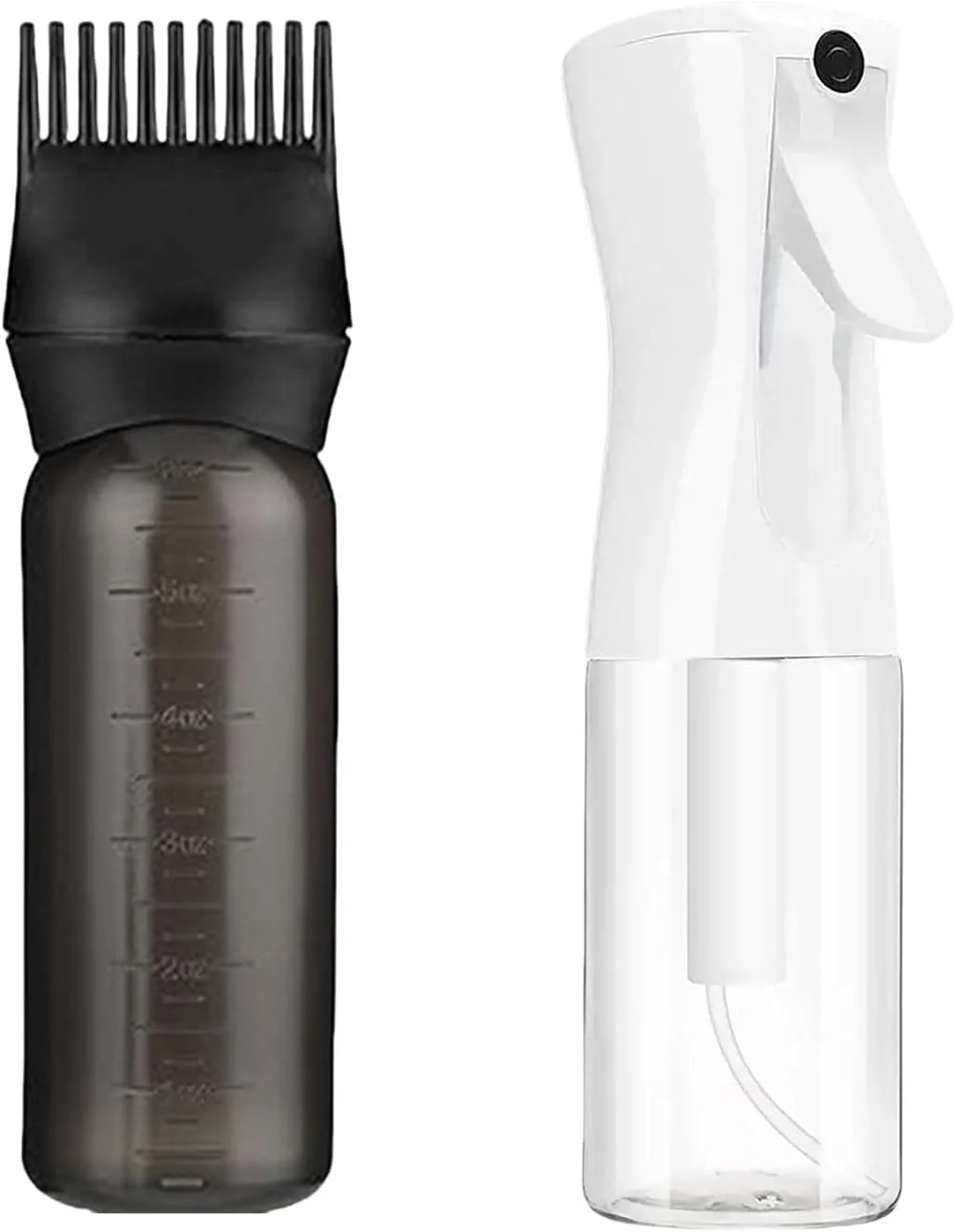 بسته 2 عددی بطری اسپری مو، بطری اپلیکاتور روغن مو، بطری اسپری مداوم مو، بطری اسپری آب مو، اپلیکاتور روغن مو با مقیاس مدرج، اپلیکاتور مو برای رنگ کردن