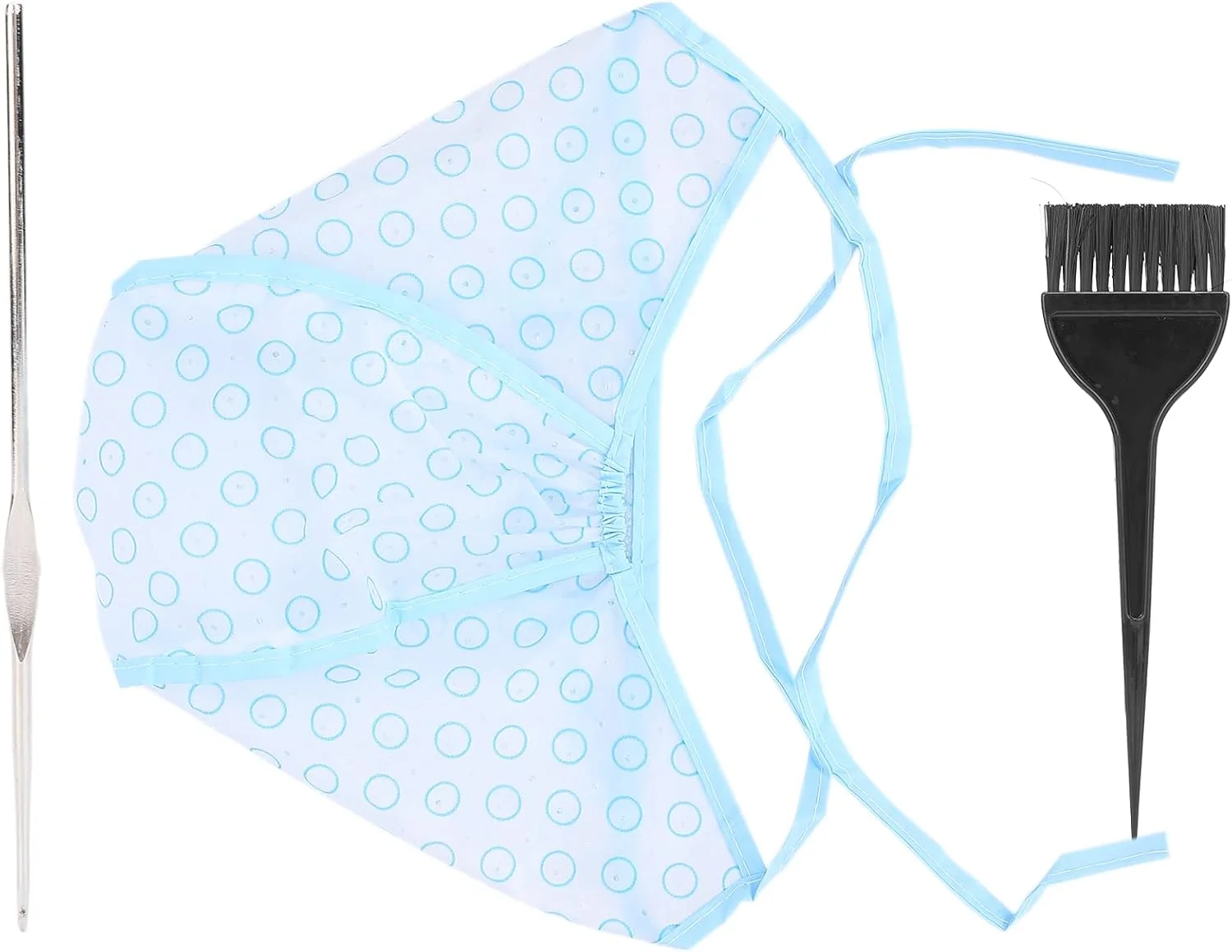 کلاه رنگ مو، کلاه مش کردن مو، ساخته شده از مواد ABS، ایمن و بی ضرر، مناسب برای افراد مبتدی و حرفه ای، برای انواع مو، مناسب برای رنگ کردن مو در سالن، کلاه های مش با قلاب فلزی