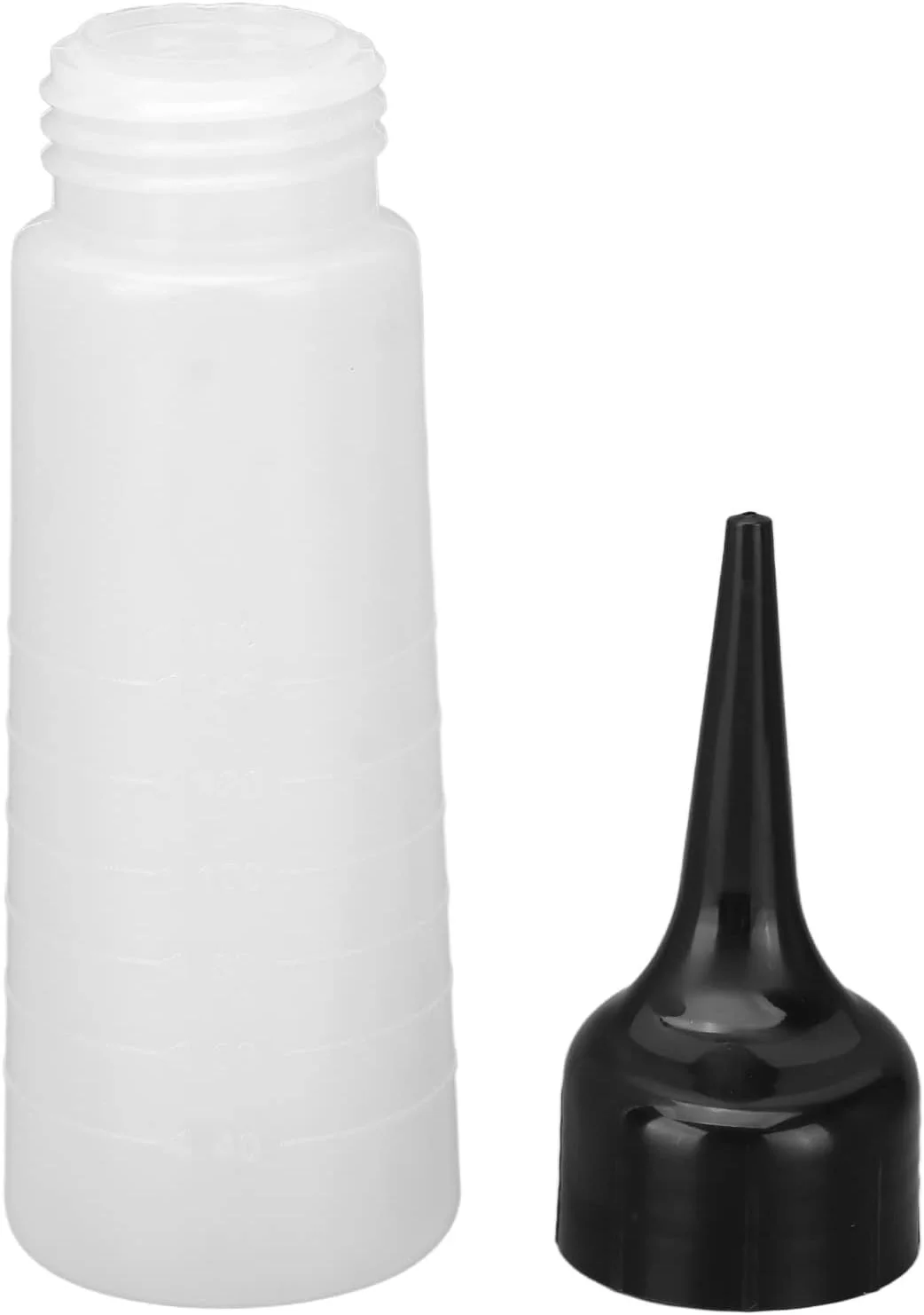 بطری روغن مو، بطری اپلیکاتور برای مو، بطری روغن حالت دهنده رنگ مو ضد نشت با مقیاس شفاف و نوک زاویه دار، بطری اپلیکاتور رنگ مو خالی برای لوازم جانبی سالن مو